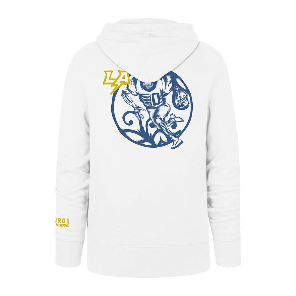 Los Angeles Chargers '47 La Familia Headline Pullover Hoodie - White Hoodies