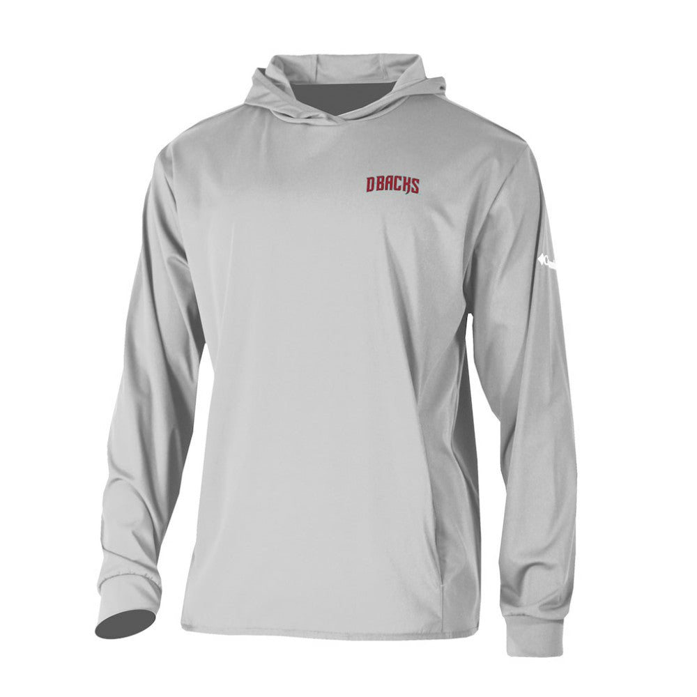 Arizona Diamondbacks Columbia Long Drive Pullover Hoodie - Gray Hoodies