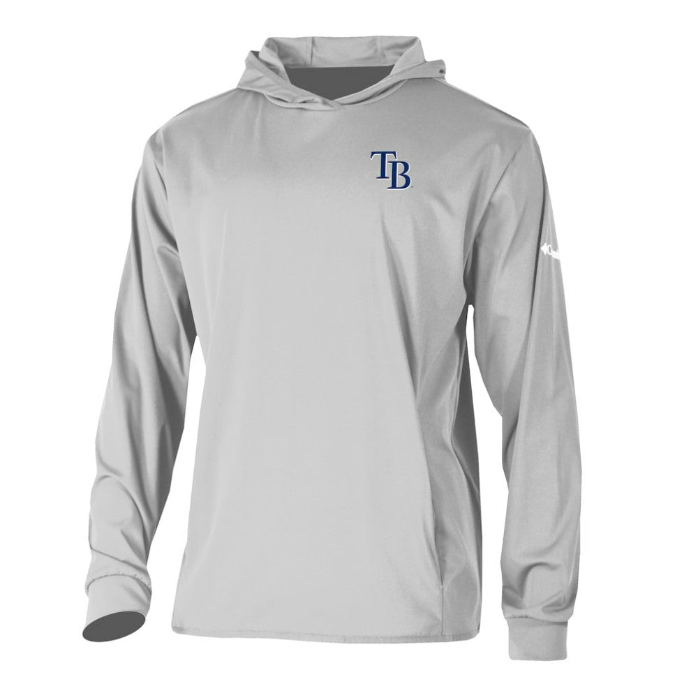 Tampa Bay Rays Columbia Long Drive Pullover Hoodie - Gray Hoodies