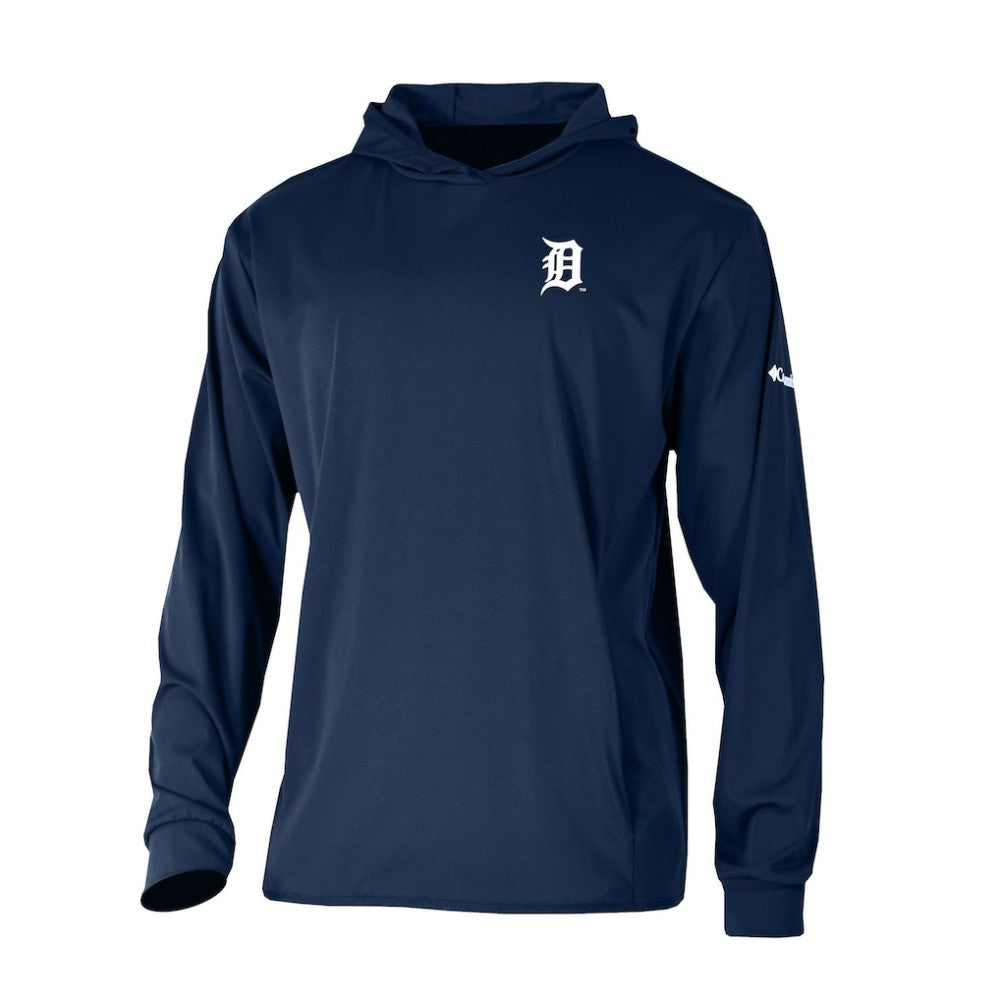 Detroit Tigers Columbia Long Drive Pullover Hoodie - Navy Hoodies