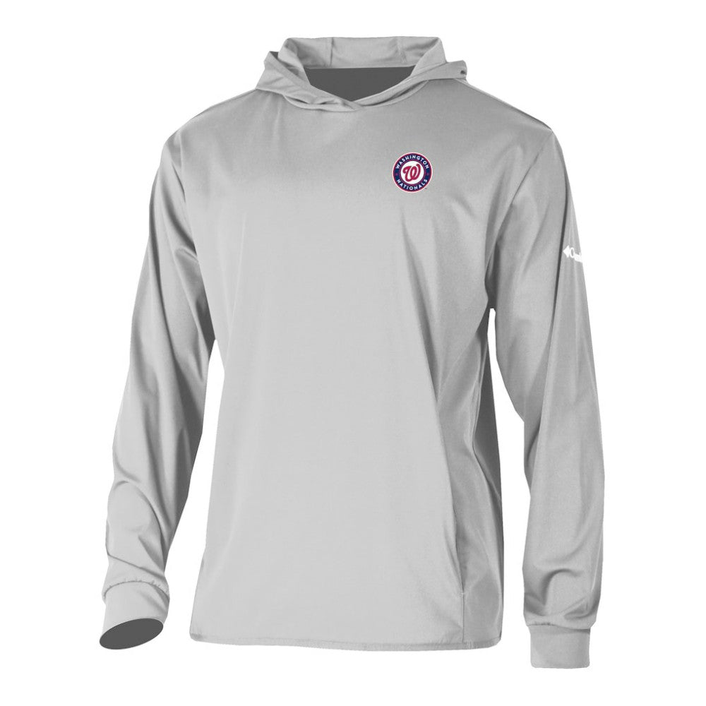 Washington Nationals Columbia Long Drive Pullover Hoodie - Gray Hoodies