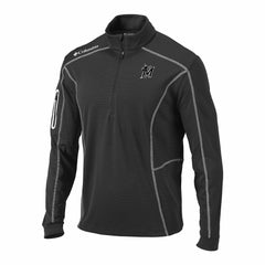 Miami Marlins Columbia Omni-Wick Shotgun Quarter-Zip Pullover - Gray Pullover