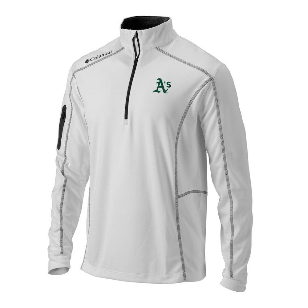 Athletics Columbia Omni-Wick Shotgun Quarter-Zip Pullover - White Pullover
