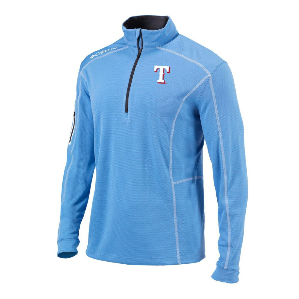 Texas Rangers Columbia Omni-Wick Shotgun Quarter-Zip Pullover - Light Blue Pullover