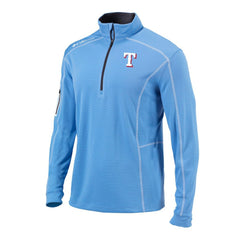 Texas Rangers Columbia Omni-Wick Shotgun Quarter-Zip Pullover - Light Blue Pullover
