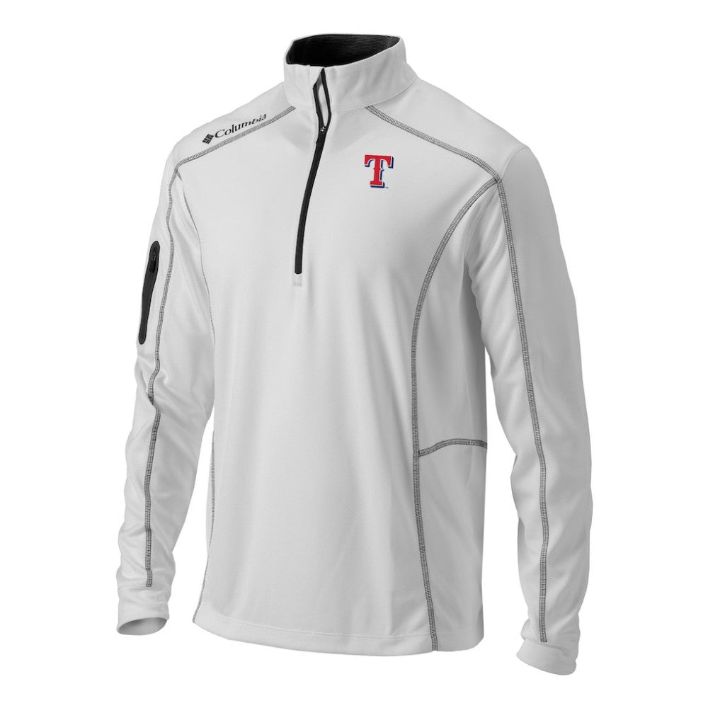 Texas Rangers Columbia Omni-Wick Shotgun Quarter-Zip Pullover - White Pullover
