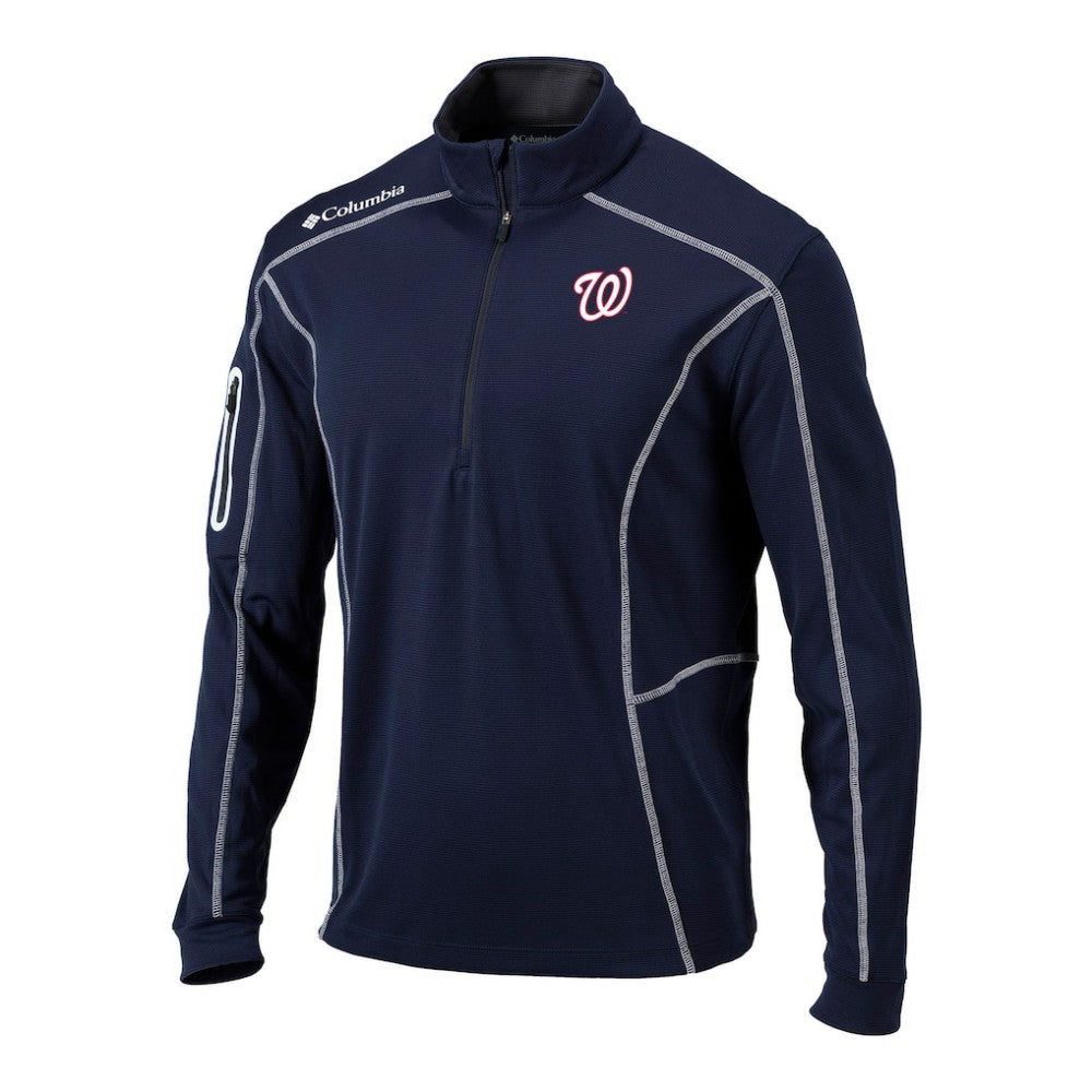 Washington Nationals Columbia Omni-Wick Shotgun Quarter-Zip Pullover - Navy Pullover