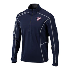 Washington Nationals Columbia Omni-Wick Shotgun Quarter-Zip Pullover - Navy Pullover