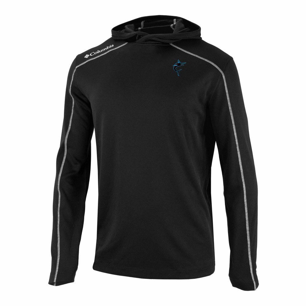 Miami Marlins Columbia Omni-Wick Shotgun Pullover Hoodie - Black Hoodies