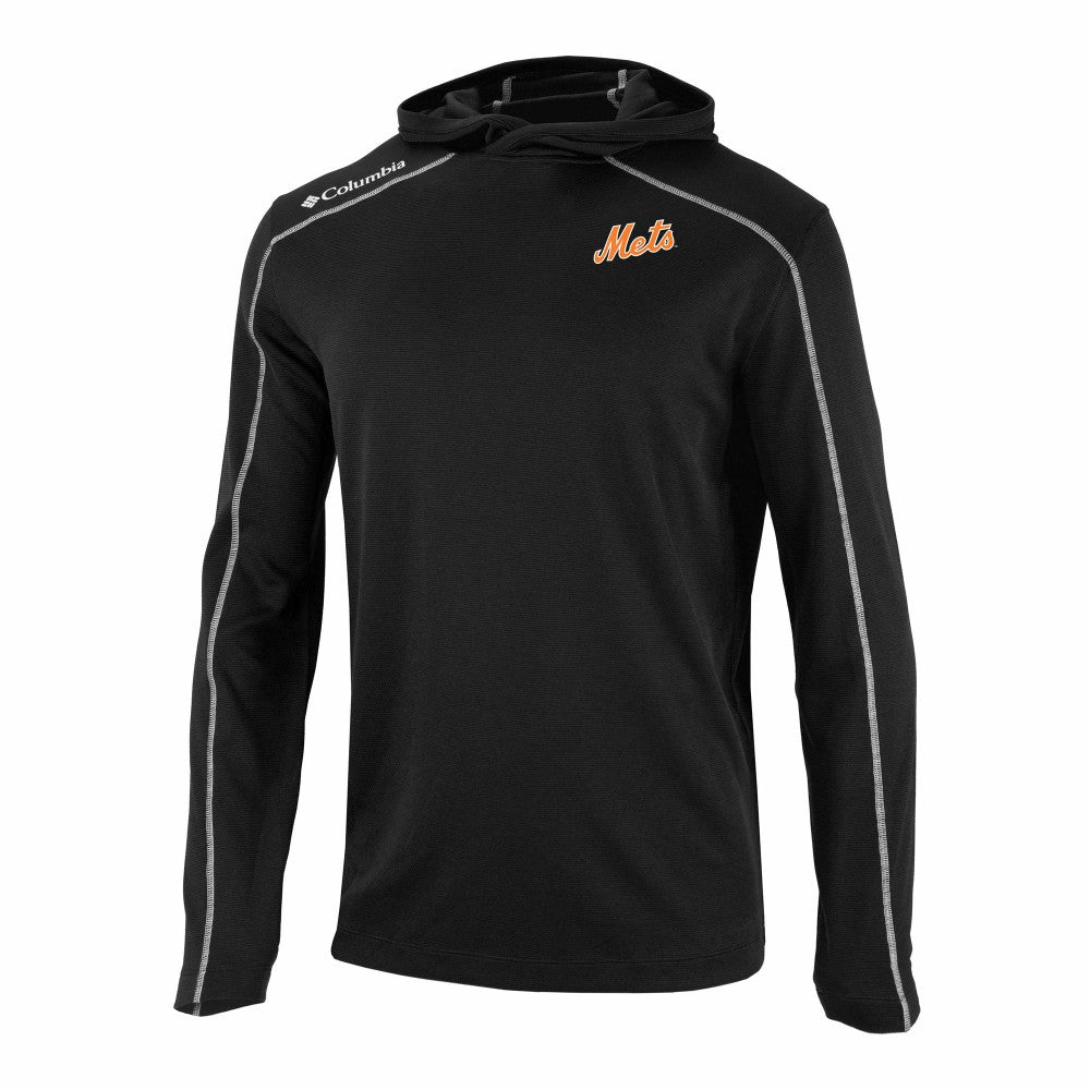 New York Mets Columbia Omni-Wick Shotgun Pullover Hoodie - Black Hoodies