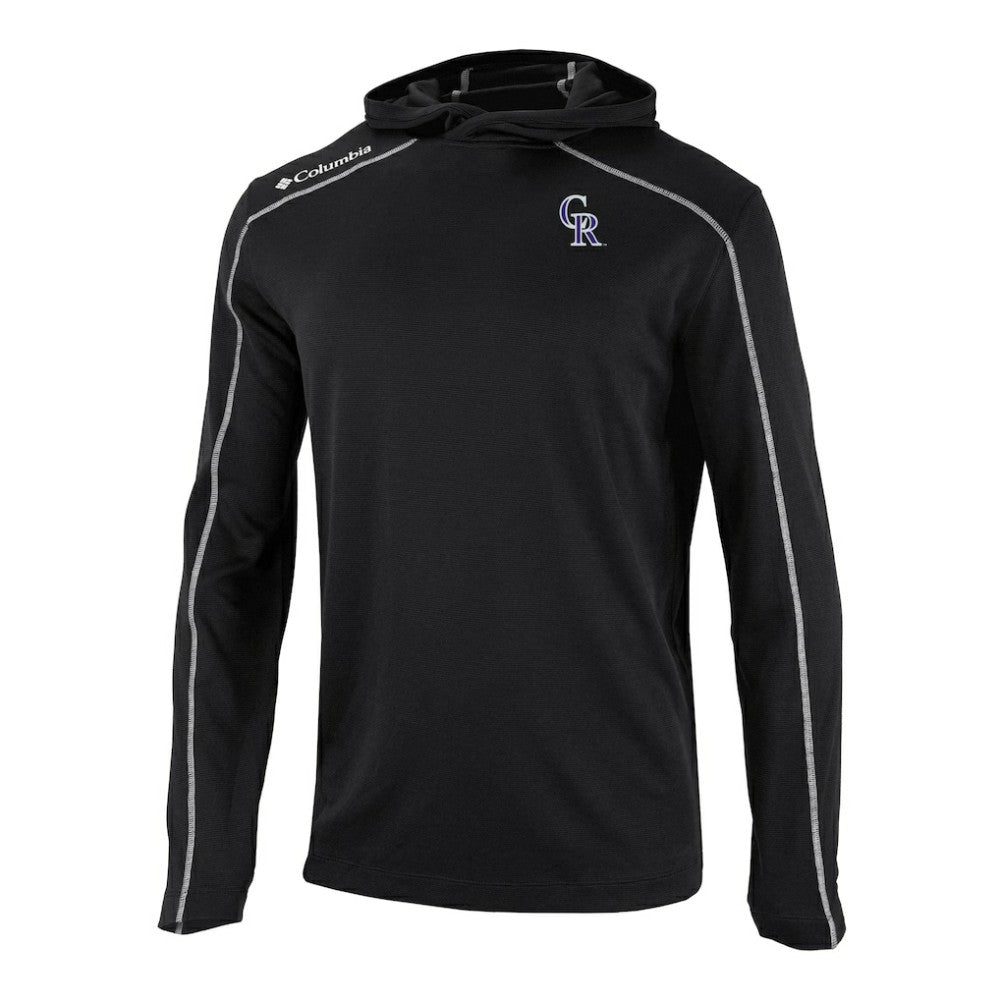 Colorado Rockies Columbia Omni-Wick Shotgun Pullover Hoodie - Black Hoodies