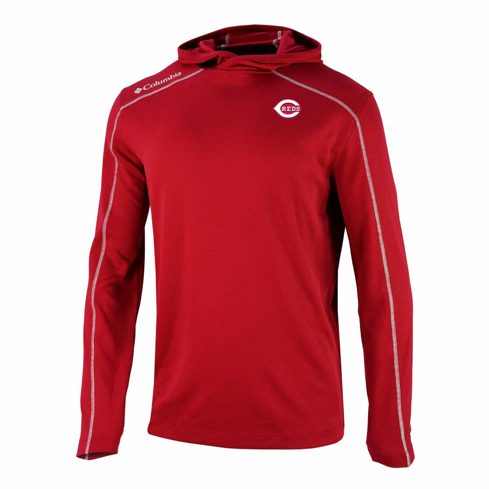 Cincinnati Reds Columbia Omni-Wick Shotgun Pullover Hoodie - Red Hoodies