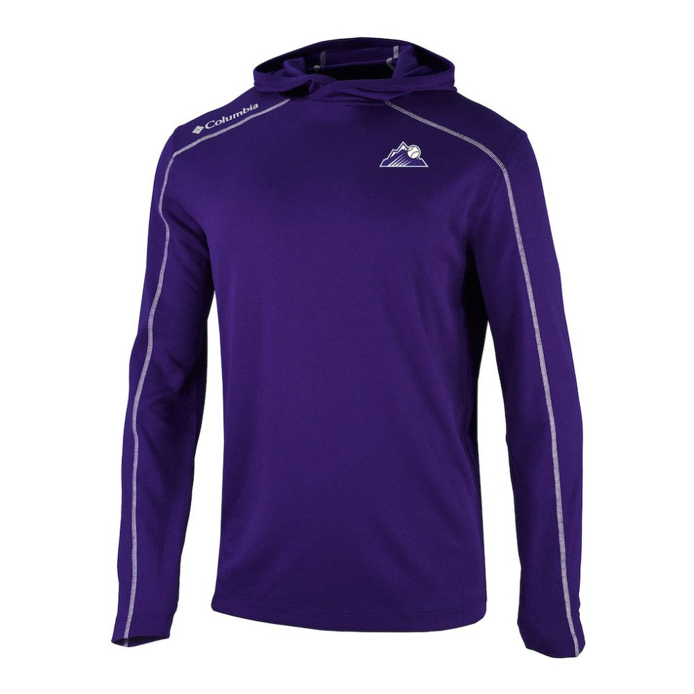 Colorado Rockies Columbia Omni-Wick Shotgun Pullover Hoodie - Purple Hoodies