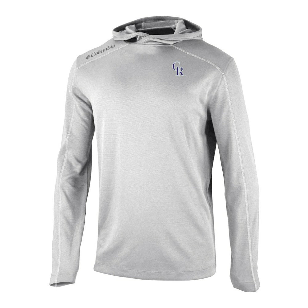 Colorado Rockies Columbia Omni-Wick Shotgun Pullover Hoodie - Gray Hoodies