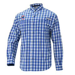 Chicago Cubs Columbia Super Tamiami Omni-Shade Long Sleeve Button-Down Shirt - Royal
