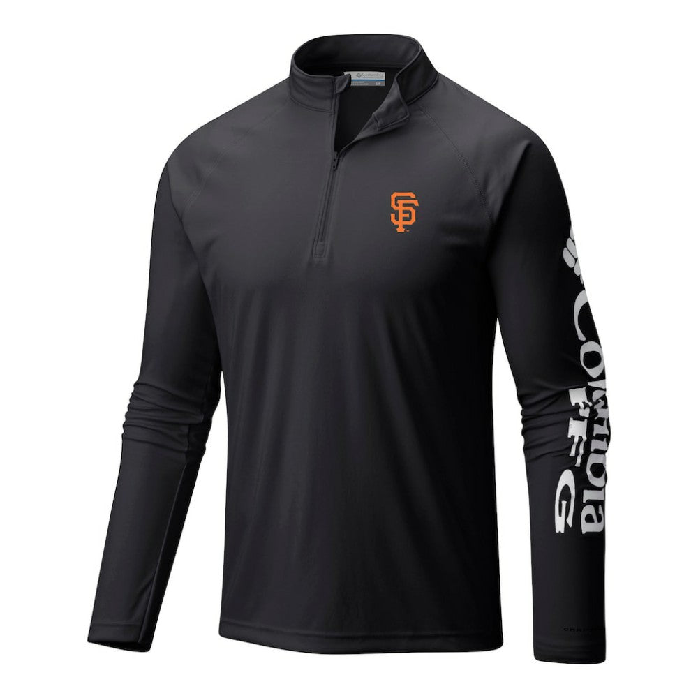 San Francisco Giants Columbia Terminal Tackle Omni-Wick Raglan Quarter-Zip Pullover - Black Pullover