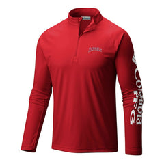 Los Angeles Angels Columbia Terminal Tackle Omni-Wick Raglan Quarter-Zip Pullover - Red Pullover
