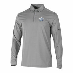 Houston Astros Columbia Omni-Wick Pin High Long Sleeve Polo - Gray