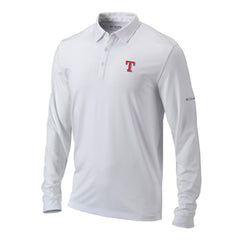 Texas Rangers Columbia Omni-Wick Pin High Long Sleeve Polo - White
