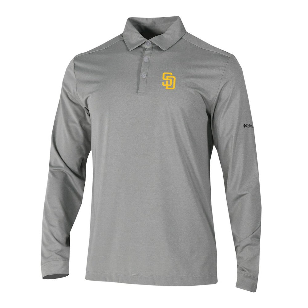 San Diego Padres Columbia Omni-Wick Pin High Long Sleeve Polo - Gray