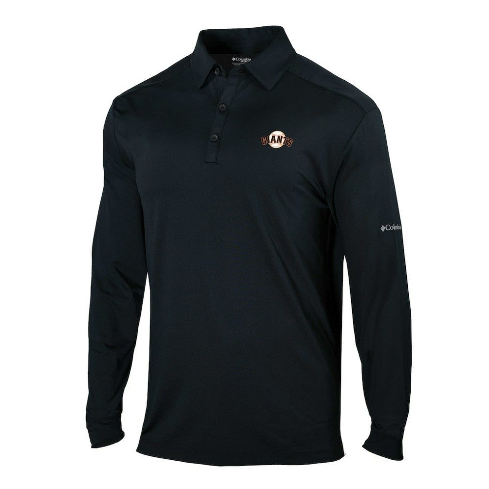 San Francisco Giants Columbia Omni-Wick Pin High Long Sleeve Polo - Black