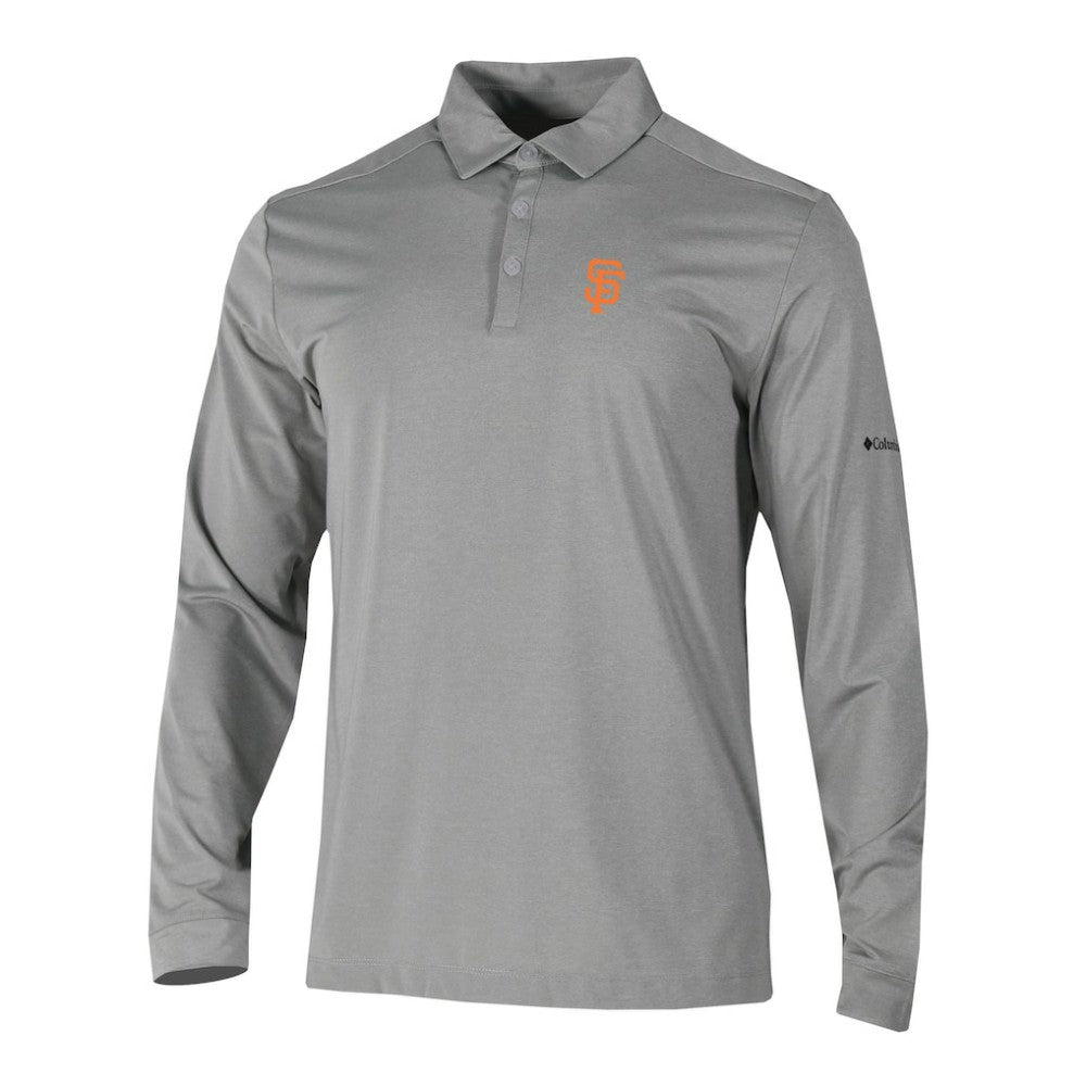 San Francisco Giants Columbia Omni-Wick Pin High Long Sleeve Polo - Gray