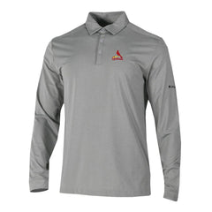 St. Louis Cardinals Columbia Omni-Wick Pin High Long Sleeve Polo - Gray