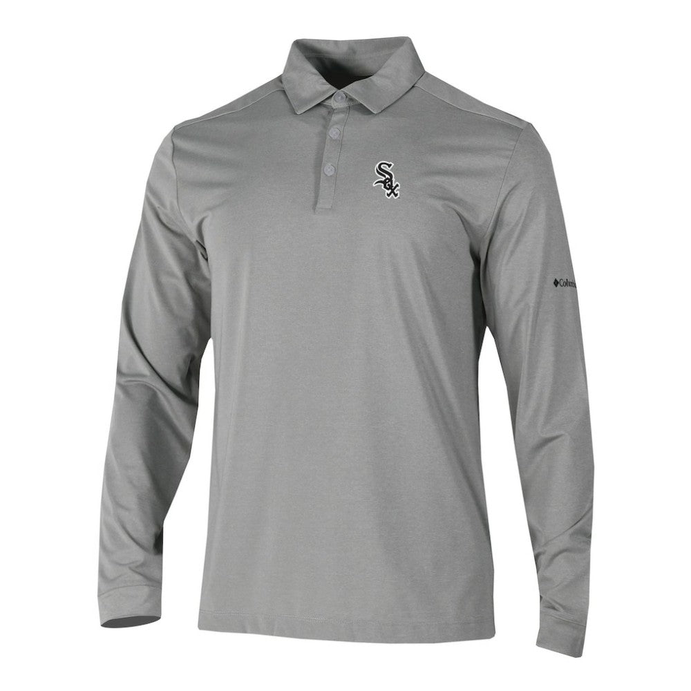 Chicago White Sox Columbia Omni-Wick Pin High Long Sleeve Polo - Gray