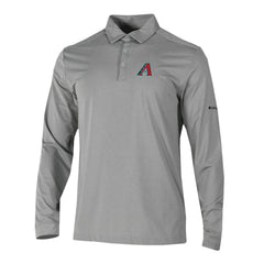 Arizona Diamondbacks Columbia Omni-Wick Pin High Long Sleeve Polo - Gray