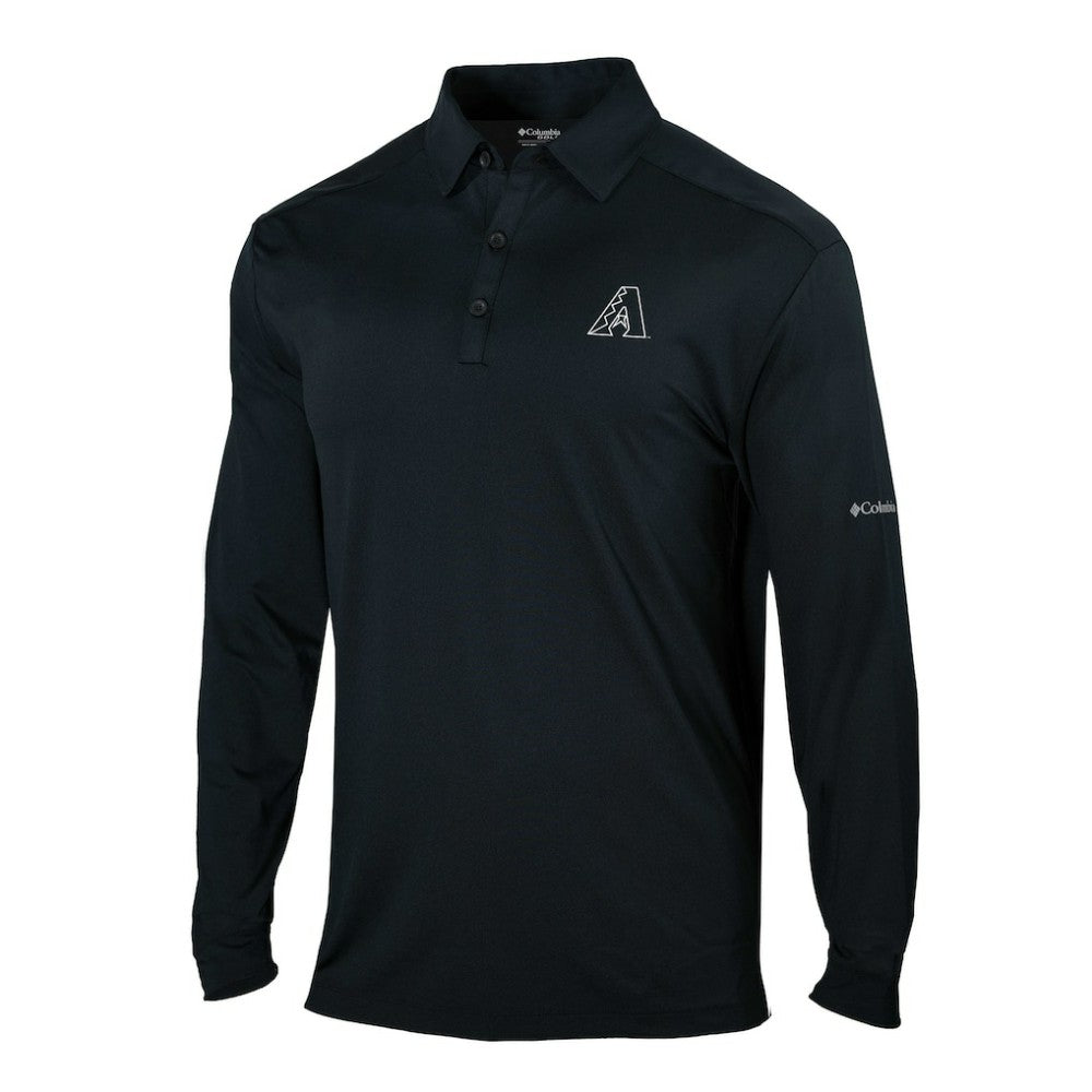 Arizona Diamondbacks Columbia Omni-Wick Pin High Long Sleeve Polo - Black