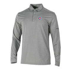 Chicago Cubs Columbia Omni-Wick Pin High Long Sleeve Polo - Gray