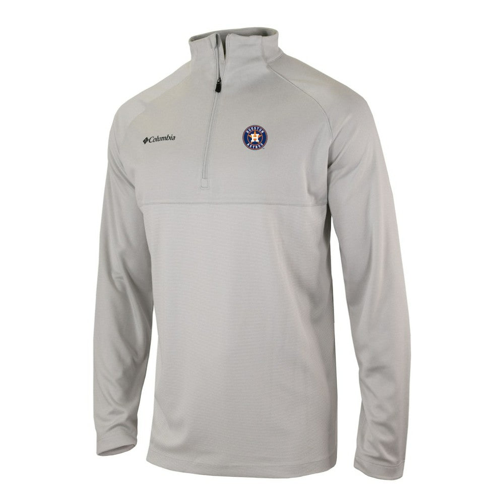 Houston Astros Columbia Omni-Wick Raglan Rockin' It Quarter-Zip Pullover - Gray Pullover