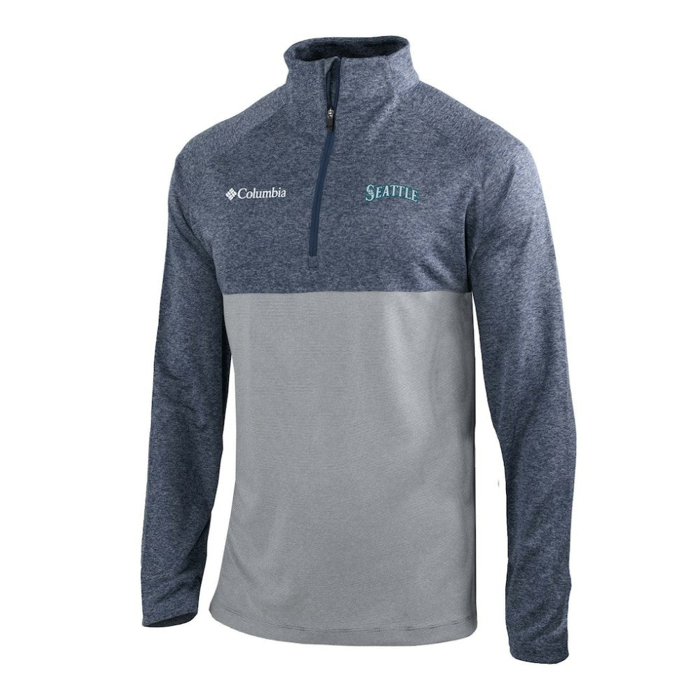 Seattle Mariners Columbia Omni-Wick Raglan Rockin' It Quarter-Zip Pullover - Navy Pullover