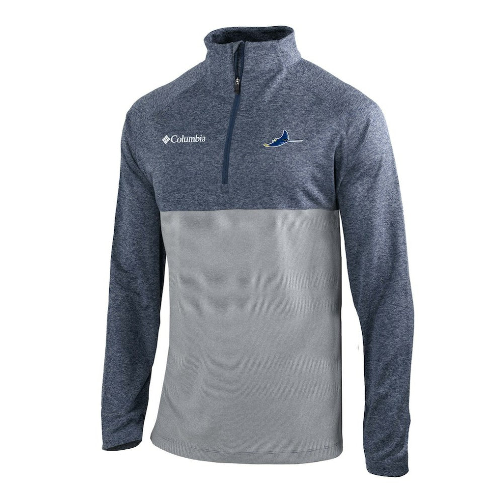 Tampa Bay Rays Columbia Omni-Wick Raglan Rockin' It Quarter-Zip Pullover - Navy Pullover