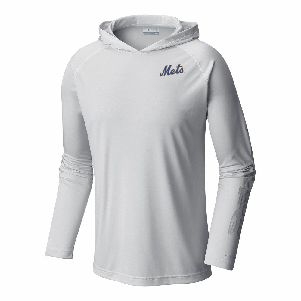 New York Mets Columbia Terminal Tackle Omni-Shade Pullover Hoodie - White Hoodies