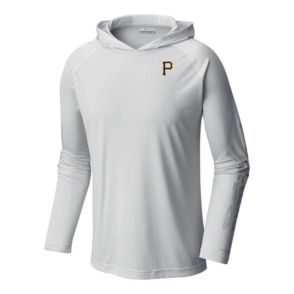 Pittsburgh Pirates Columbia Terminal Tackle Omni-Shade Pullover Hoodie - Gray Hoodies