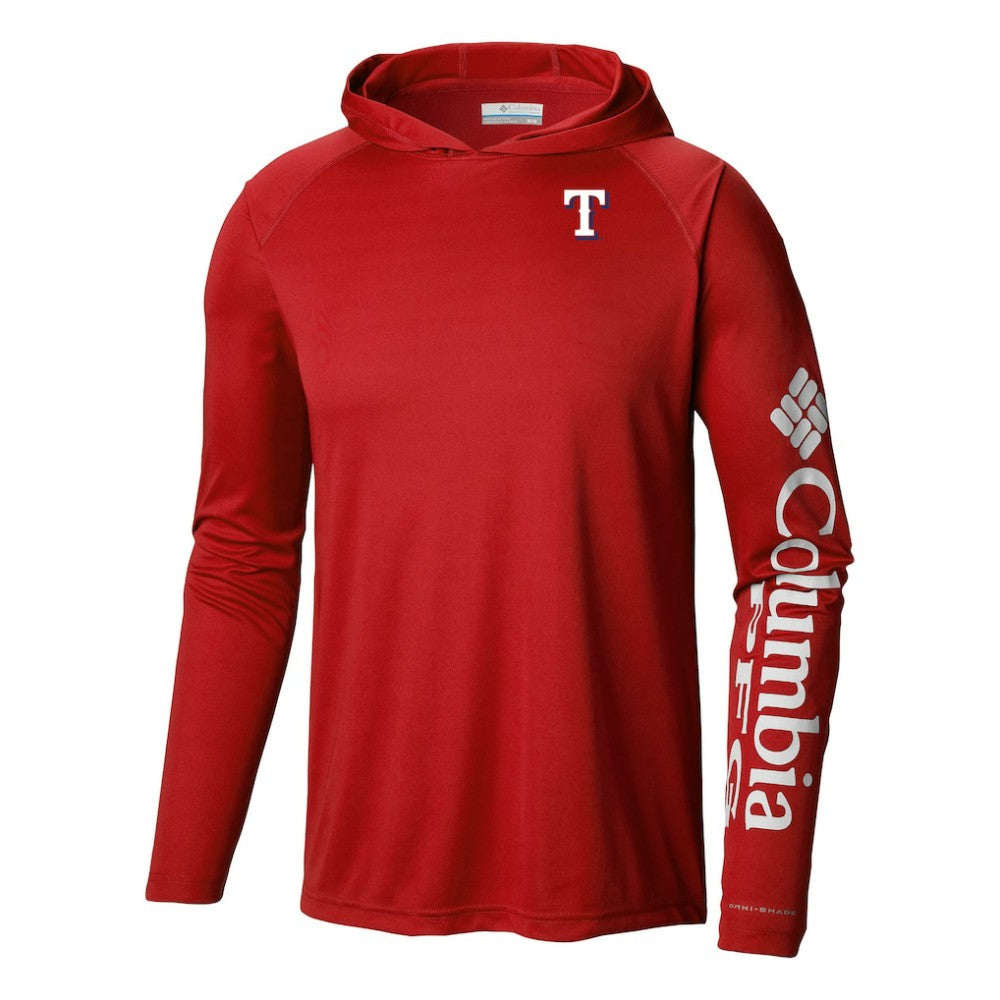Texas Rangers Columbia Terminal Tackle Omni-Shade Pullover Hoodie - Red Hoodies