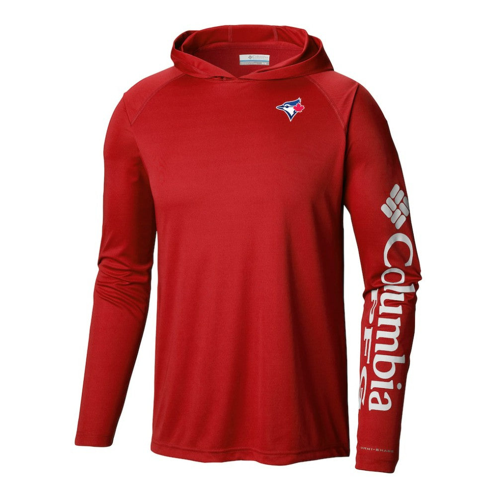 Toronto Blue Jays Columbia Terminal Tackle Omni-Shade Pullover Hoodie - Red Hoodies