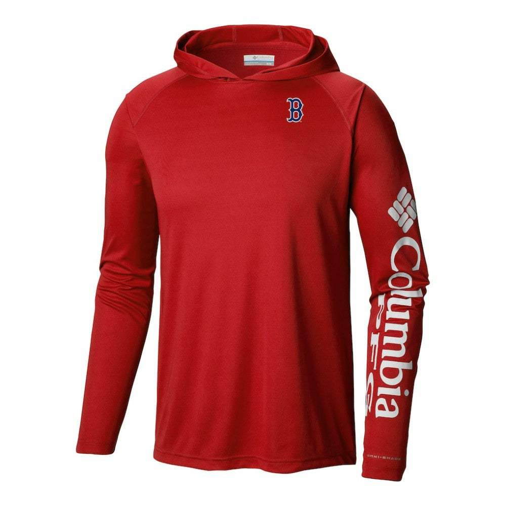 Boston Red Sox Columbia Terminal Tackle Omni-Shade Pullover Hoodie - Red Hoodies