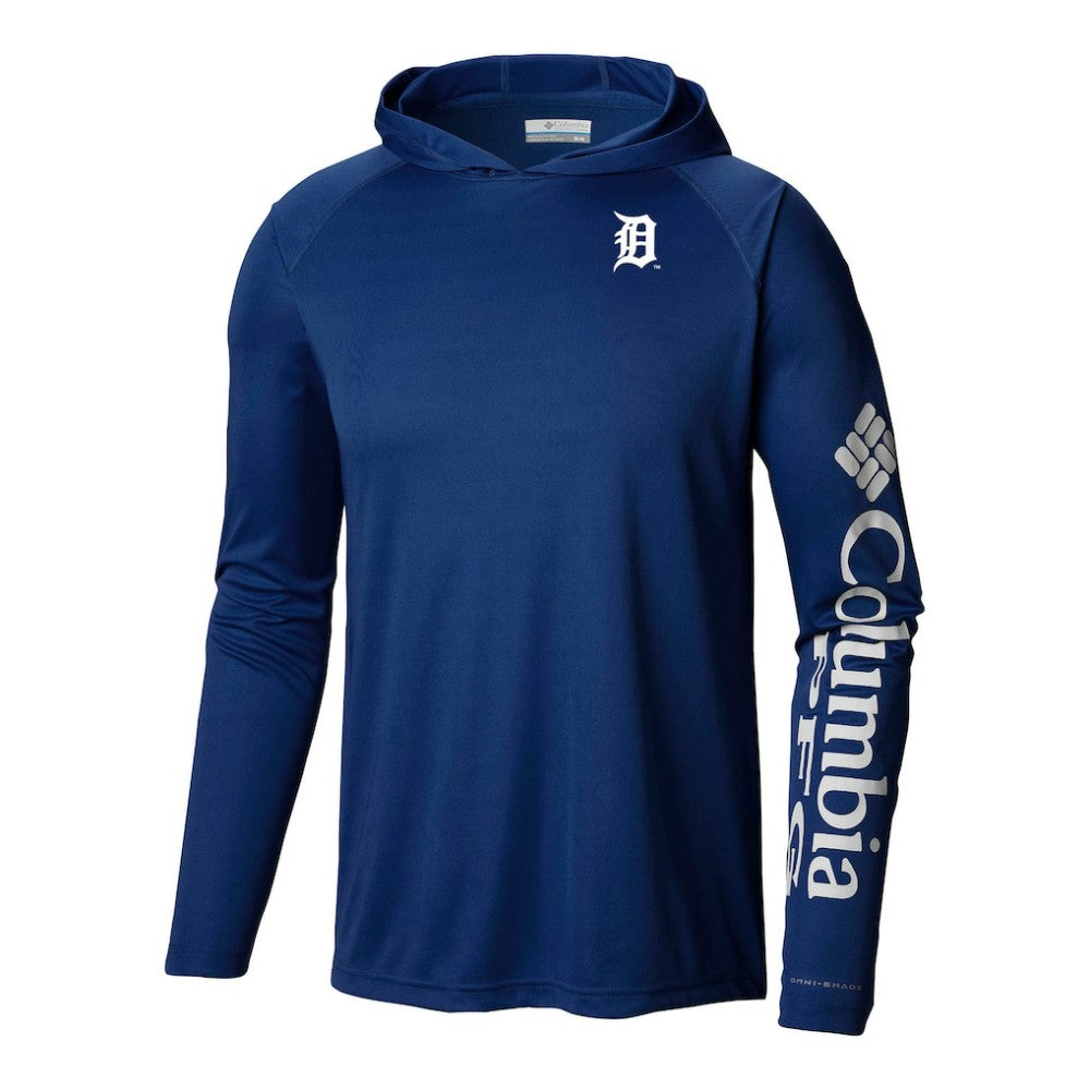 Detroit Tigers Columbia Terminal Tackle Omni-Shade Pullover Hoodie - Navy Hoodies
