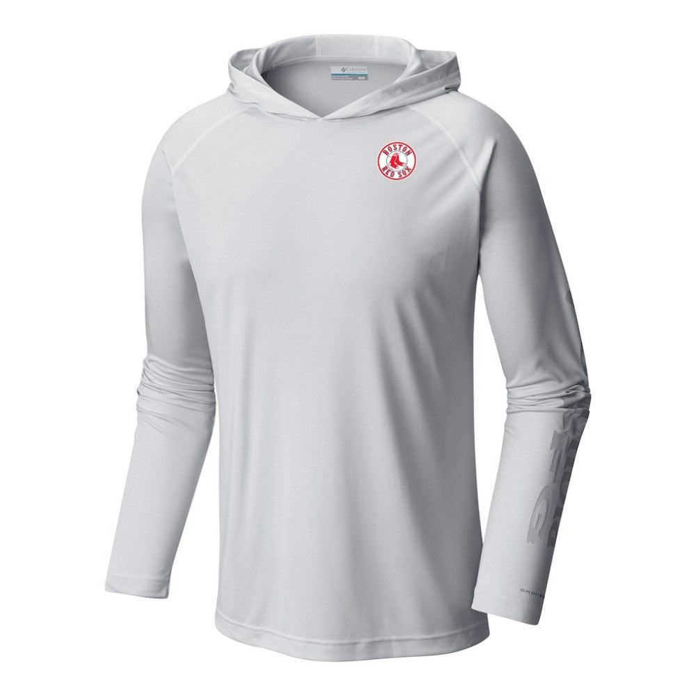 Boston Red Sox Columbia Terminal Tackle Omni-Shade Pullover Hoodie - White Hoodies