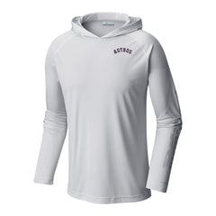 Houston Astros Columbia Terminal Tackle Omni-Shade Pullover Hoodie - White Hoodies