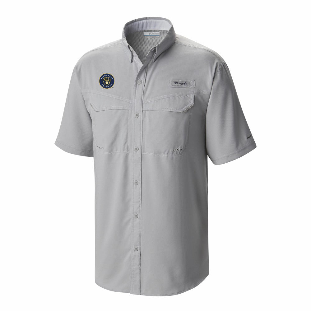 Milwaukee Brewers Columbia Omni-Wick Low Drag Offshore Button-Up Shirt - Gray
