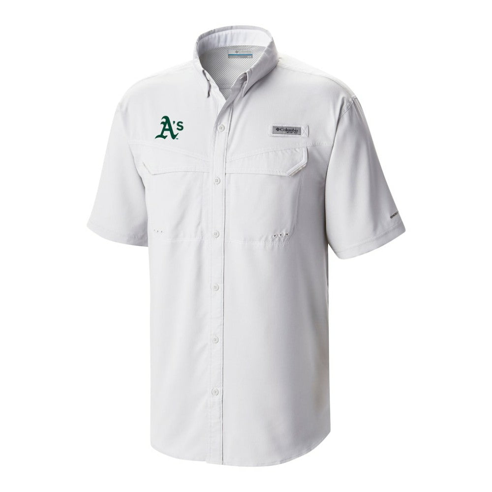 Athletics Columbia Omni-Wick Low Drag Offshore Button-Up Shirt - White