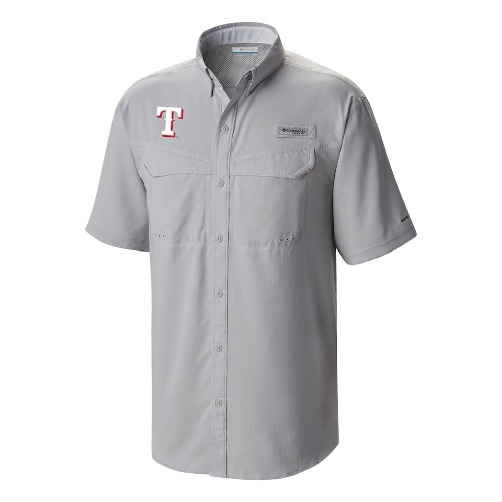 Texas Rangers Columbia Omni-Wick Low Drag Offshore Button-Up Shirt - Gray