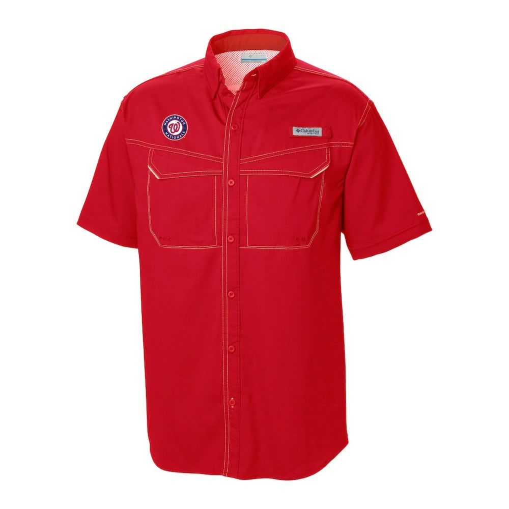 Washington Nationals Columbia Omni-Wick Low Drag Offshore Button-Up Shirt - Red