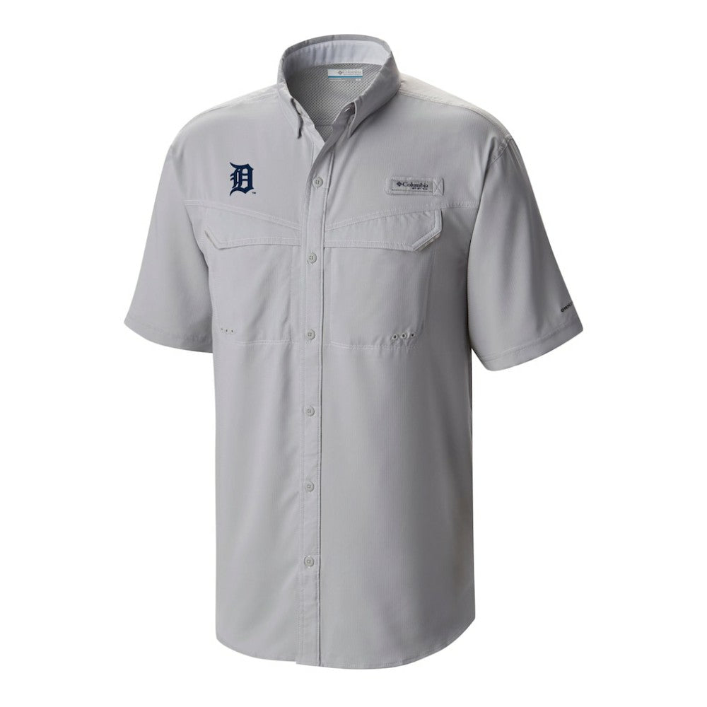 Detroit Tigers Columbia Omni-Wick Low Drag Offshore Button-Up Shirt - Gray