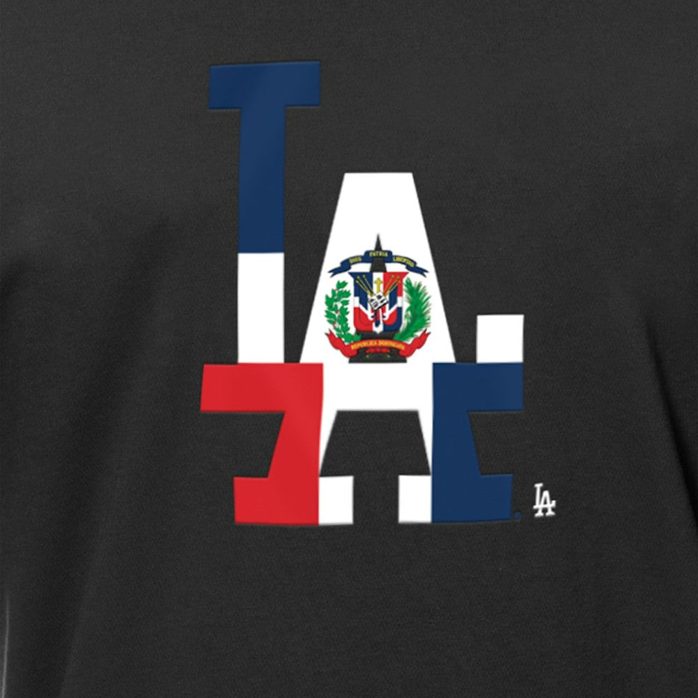 Los Angeles Dodgers New Era Dominican Republic Flag Logo T-Shirt - Black T-shirts