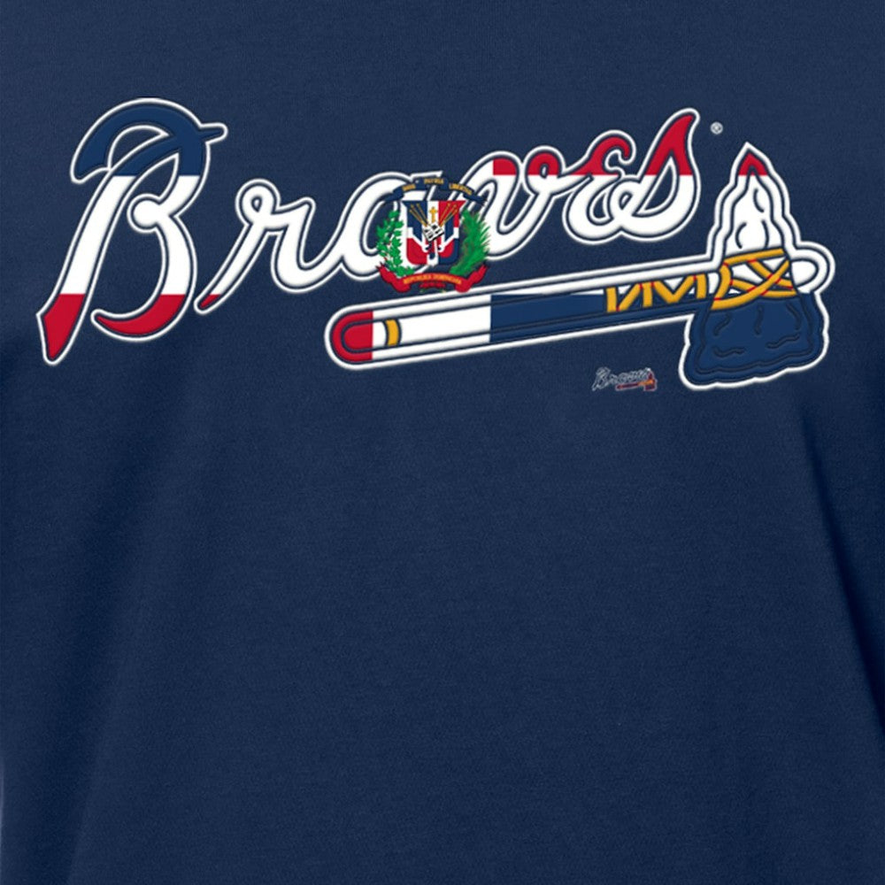 Atlanta Braves New Era Dominican Republic Flag Logo T-Shirt - Navy T-shirts