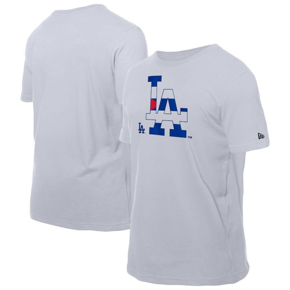 Los Angeles Dodgers New Era Cuban Flag Logo T-Shirt - White T-shirts